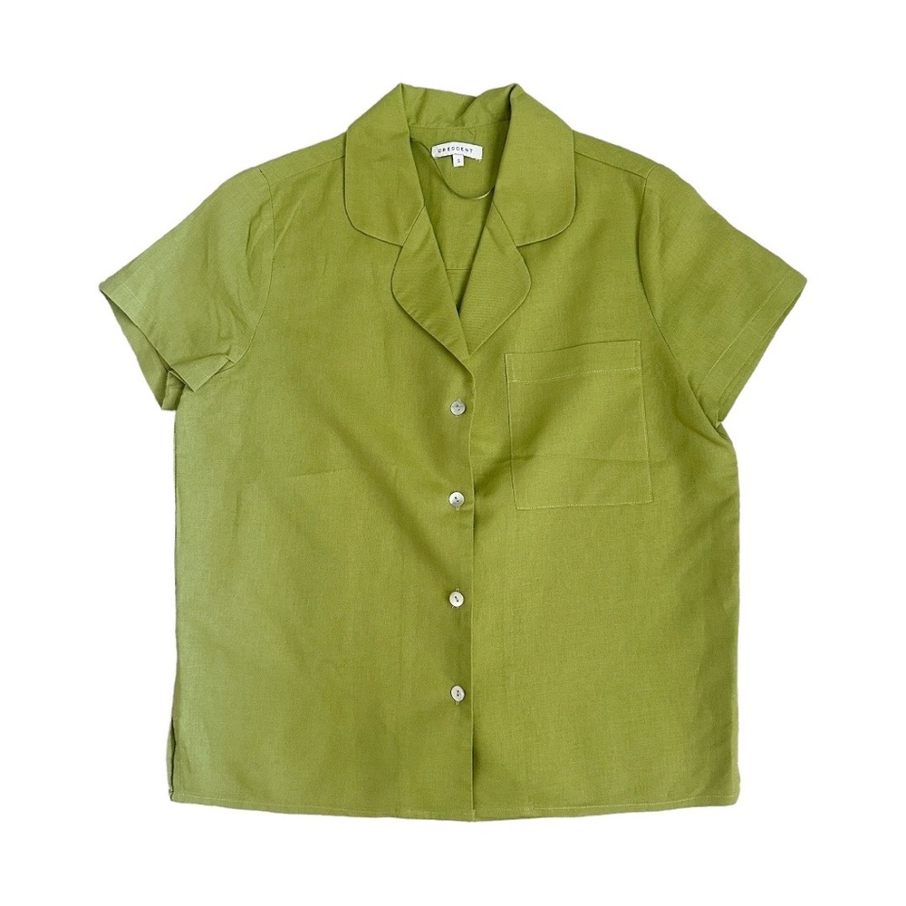Crescent Green Linen Blend Shirt